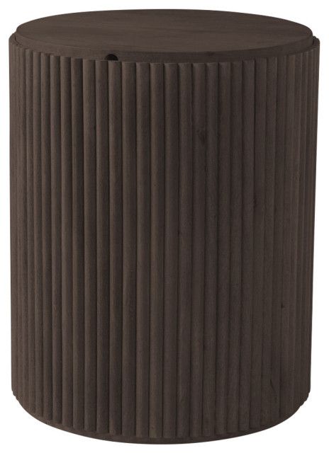 Terra Dark Brown Solid Wood Fluted Round Side Table - Transitional ... with How the Terra Dark Brown Wood Table Elevates Your Dining Space