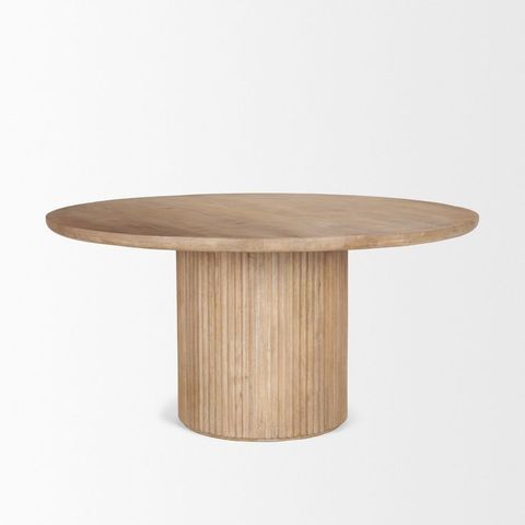 Terra Round Dining Table - Light Brown | Brown Dining Table, Dining ... for Terra 60L X 60W X 30H Dark Brown Wood Round Fluted Dining Table