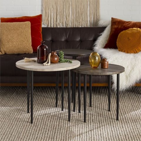 The Best 3-Piece Coffee Tables inside Maximizing Your Space with the Versatile Dark Gray Pine Wood 3-Piece Coffee Table Set