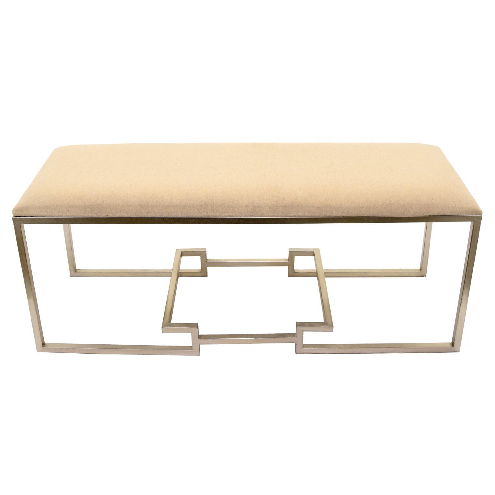 Three Hands Modern Metal Bench With Upholstered Seat | Upholstered ... inside The Sophie Bench Your Guide to Modern Upholstered Furniture
