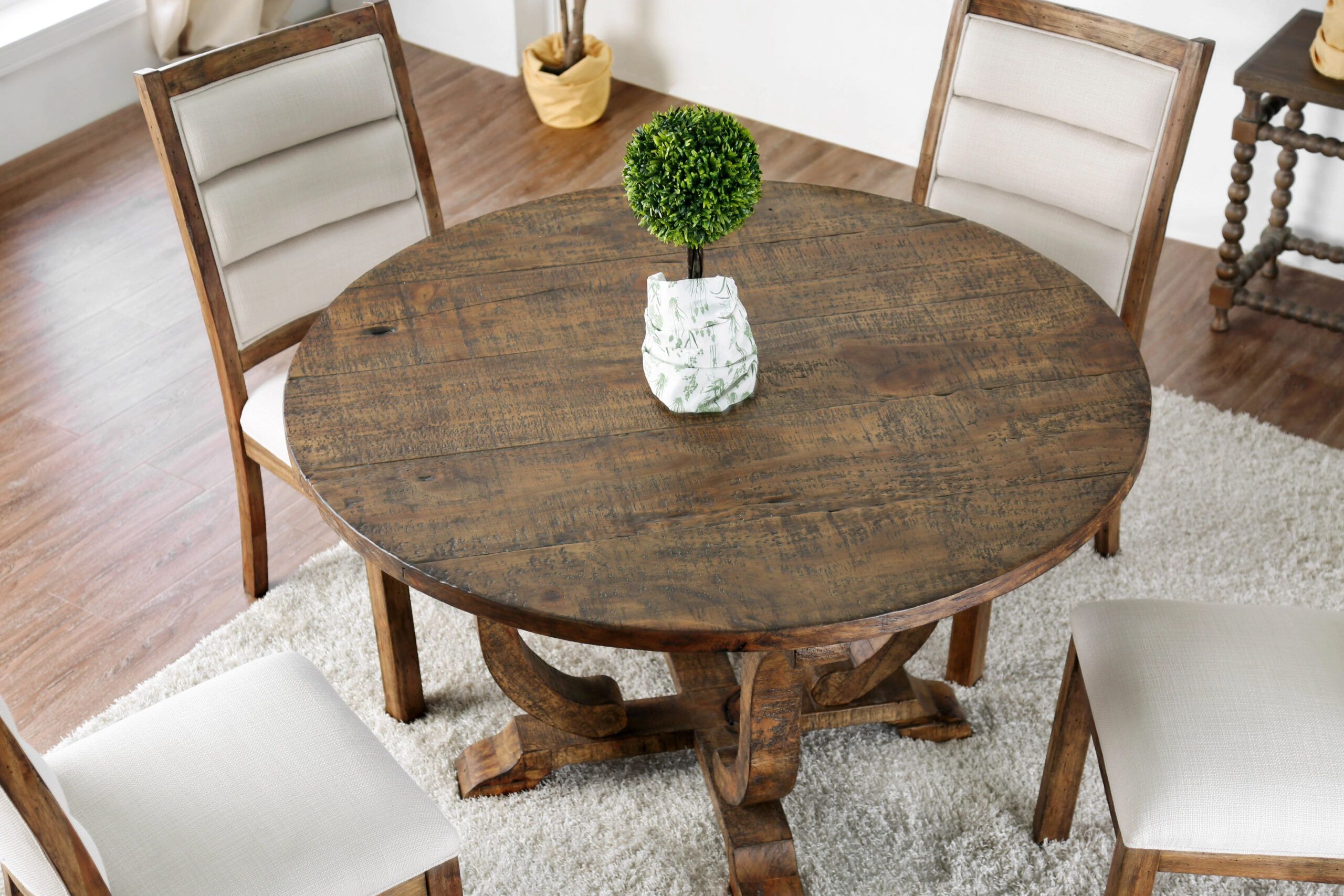 Traditional Round Dining Table Sets At Nick Gossett Blog inside Creating a Cozy Nook with a Dark Taupe 3-Piece Table Ensemble