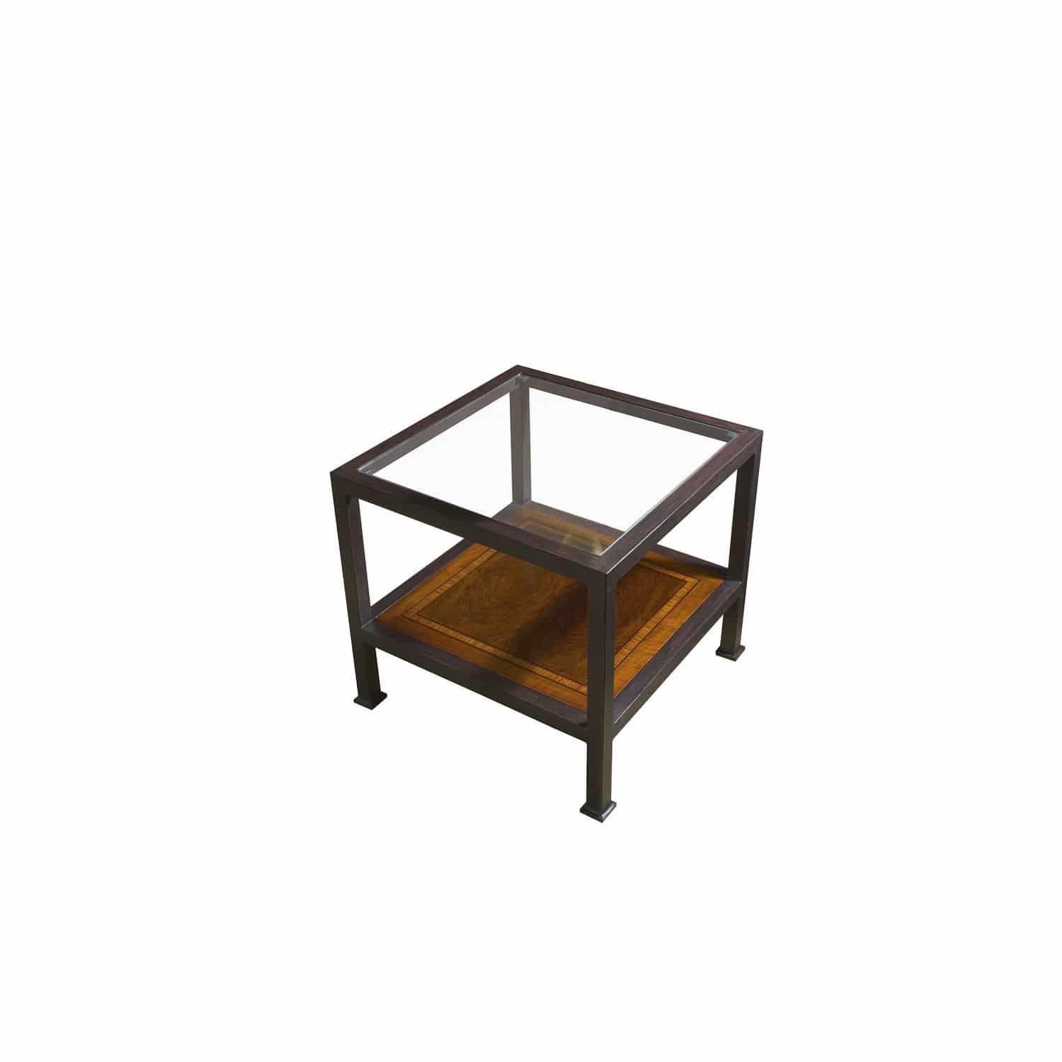 Traditional Side Table - Aranda - Acanto - Glass / Metal Base / Square for Understanding the Design Details The Dotted White Metal Base Square Glass Top