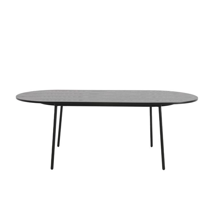 Tule Modern 83&amp;Quot; Oval Dining Table W/Mdf Top And Black Steel Legs - Black By Leisuremod In 2024 ... regarding 83 Oval Dining Table With Mdf Top And Black Steel Legs