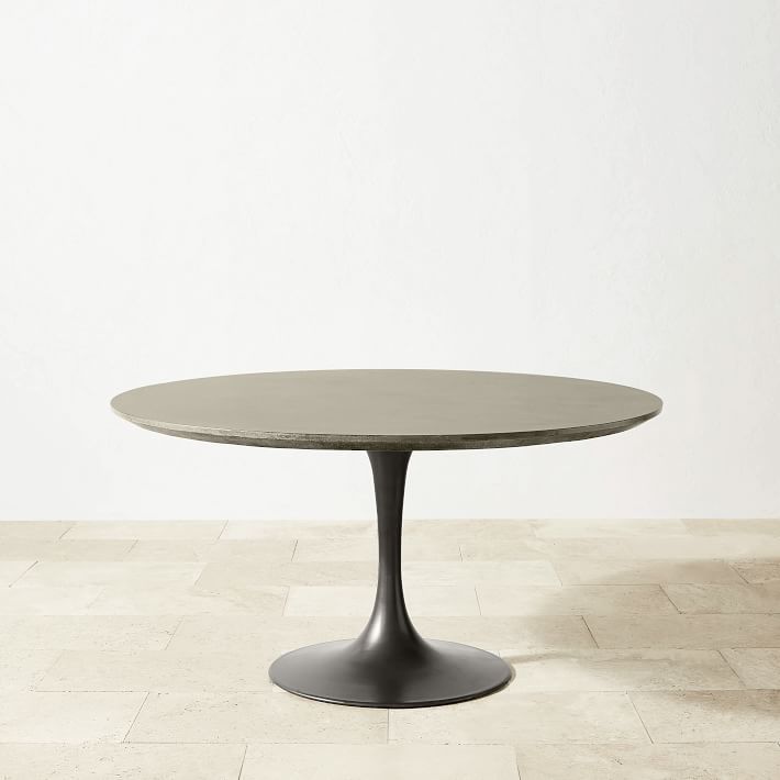 Tulip Indoor + Outdoor Round Dining Table | Williams Sonoma intended for The Enduring Appeal of the Pippa Concrete and Metal Tulip Dining Table