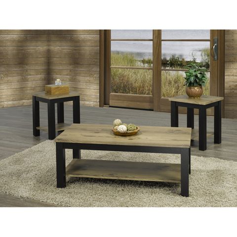 Union Rustic Zanna 3 Piece Coffee Table Set & Reviews - Wayfair Canada throughout Furniture Of America Engraf Wood 3-Piece Coffee Table Set In Rustic Natural Tone