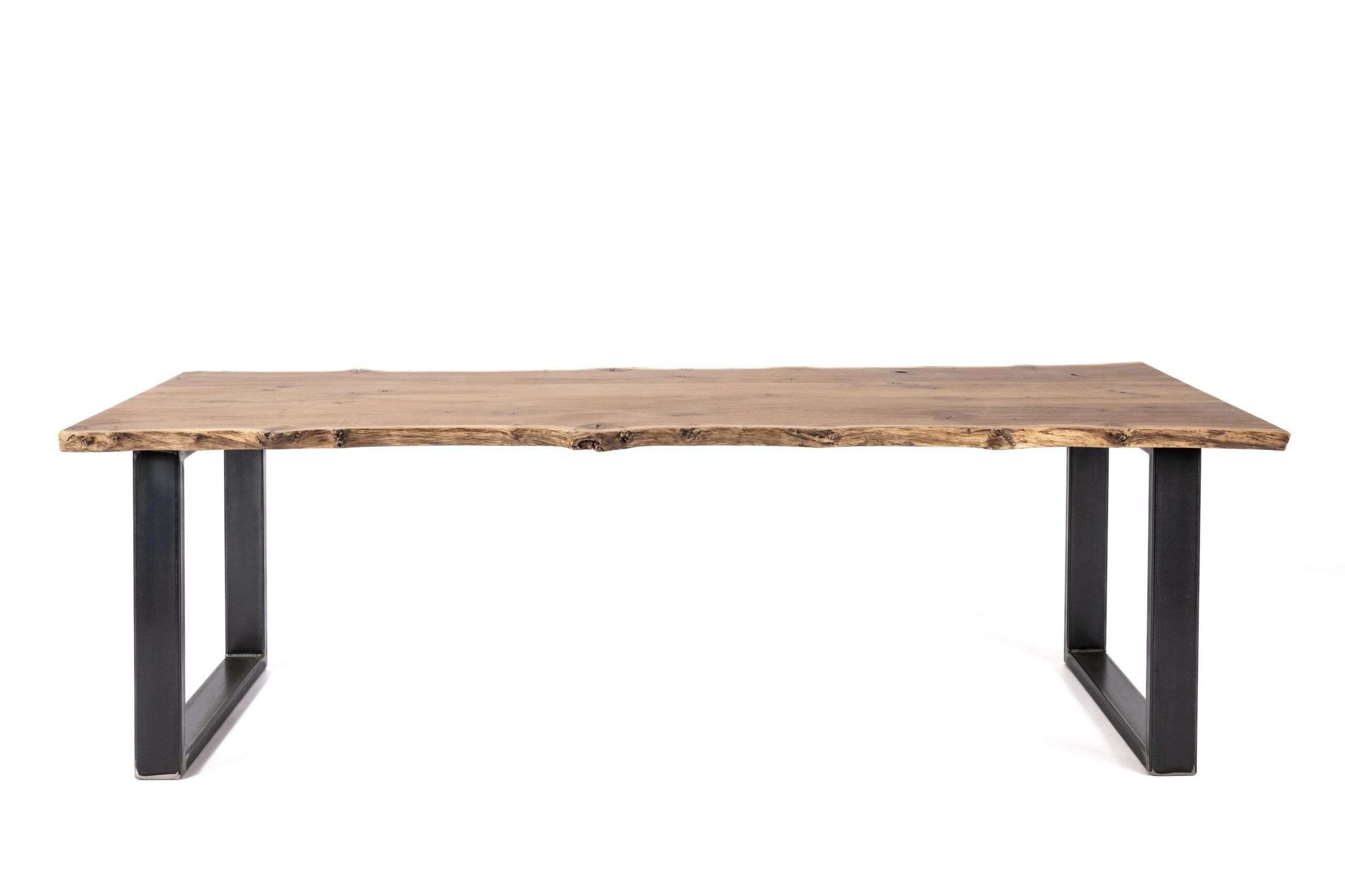 Unique Solid Aged Pippi Oak Live Edge Dining Table With Matte Finish ... regarding Industrial Wooden Dining Table With Matte Finish