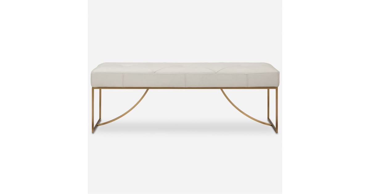 Uttermost 23843 Swale 53&amp;Quot; Wide Stainless Steel Framed Leather Bench ... regarding A Closer Look at the Uttermost 23843 Swale Brushed Brass Bench