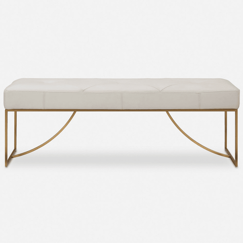 Uttermost 23843 Swale Modern Toasty Beige Bench - Utt-23843 within Uttermost - 23843 - Bench - Swale - Brushed Brass