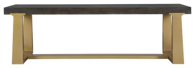 Uttermost Voyage Brass And Wood Bench - Contemporary - Upholstered ... within A Closer Look at the Uttermost 23843 Swale Brushed Brass Bench