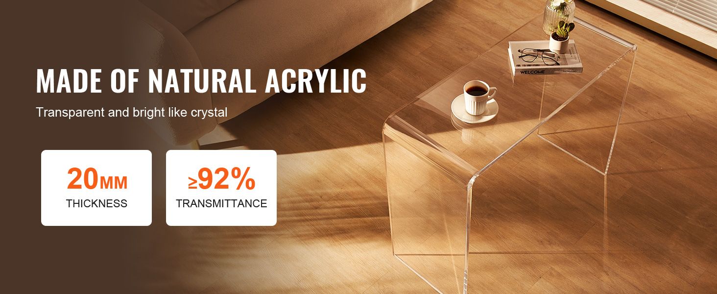 Vevor Acrylic Console Table, Clear Acrylic End Table, Transparent Acrylic Side Table 38.2X15X29 ... pertaining to Enj61038 / Enj61039 Acrylic End Table Set, 2
