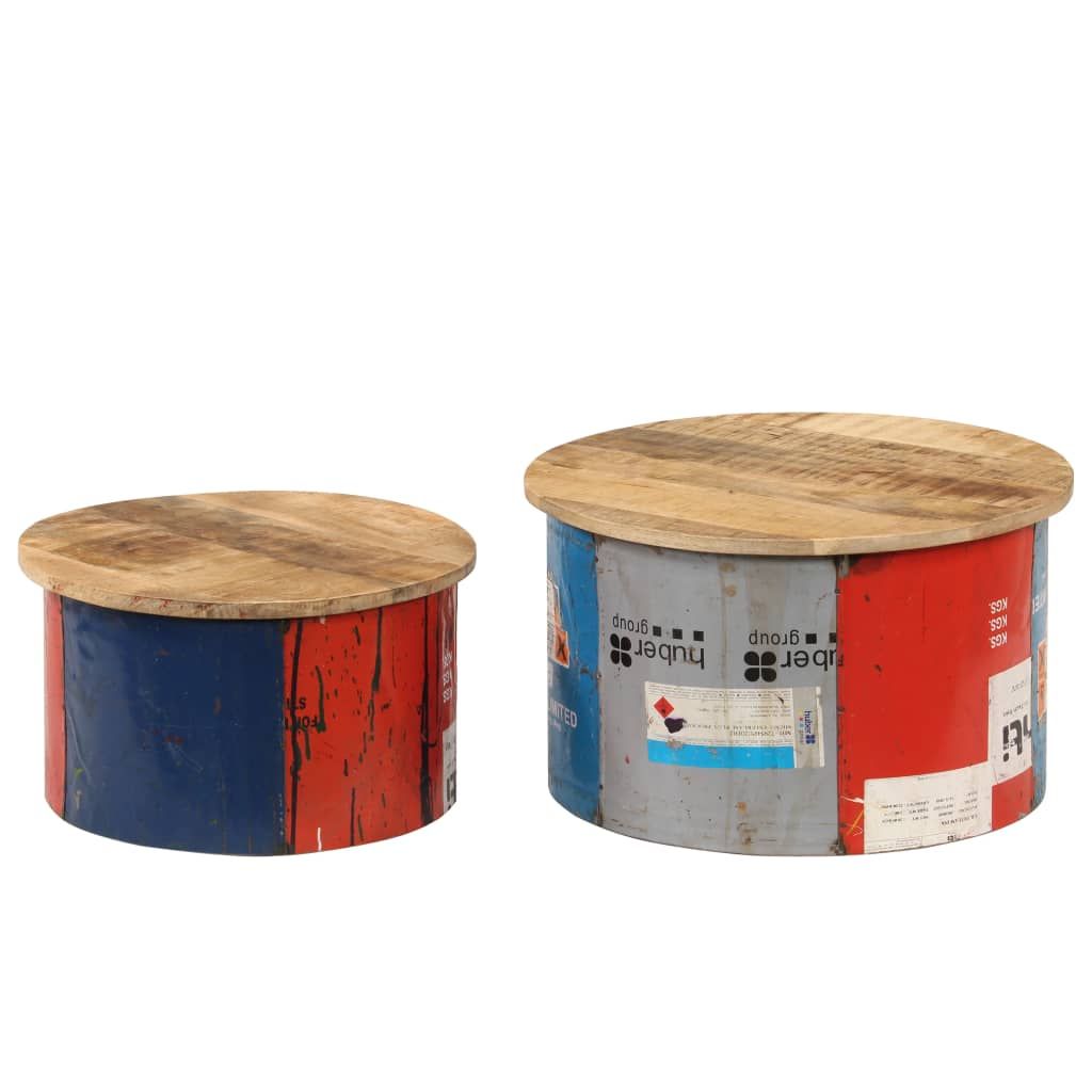 Vidaxl Coffee Tables 2 Pcs Solid Mango Wood | Vidaxl.com in Unlock Your Living Room's Potential with Mango Wood Nesting Tables