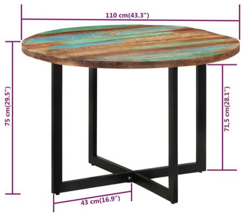 Vidaxl Dining Table Kitchen Table Dining Room Dinner Table Solid Wood Mango, 1 Pcs/ 43.3&quot; X 29.5 ... with regard to Vidaxl Dining Table Kitchen Table Dining Room Dinner Table Rough Mango Wood