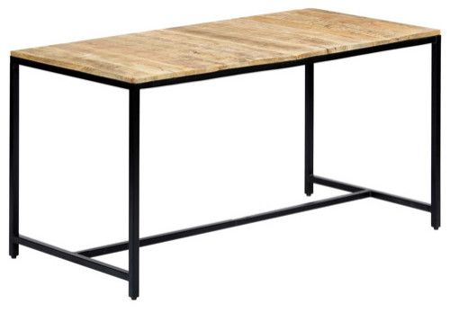 Vidaxl Dining Table Kitchen Table Dining Room Table Solid Rough Mango Wood, 1 Pcs/ 55.1&quot; X 27.6 ... inside Vidaxl Dining Table Kitchen Table Dining Room Dinner Table Rough Mango Wood