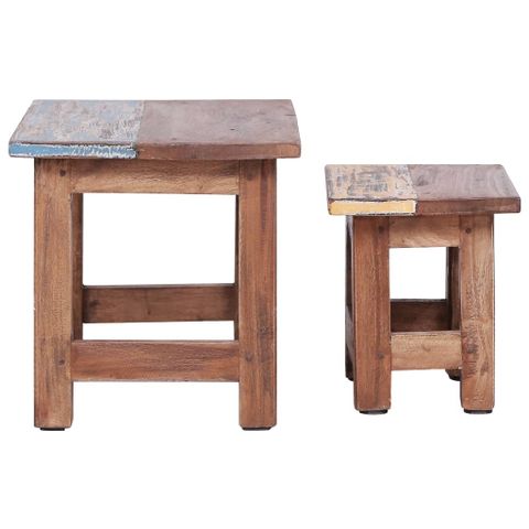 Vidaxl Nesting Tables 2 Pcs Solid Reclaimed Wood - Wood Factory Furniture with regard to Vidaxl Nesting Tables 2-Piece Solid Reclaimed Wood