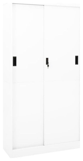 Vidaxl Office Cabinet With Sliding Door White 35.4&quot;X15.7&quot;X70.9&quot; Steel ... with The Art of Organization Finding Your Flow with the vidaXL Steel Cabinet