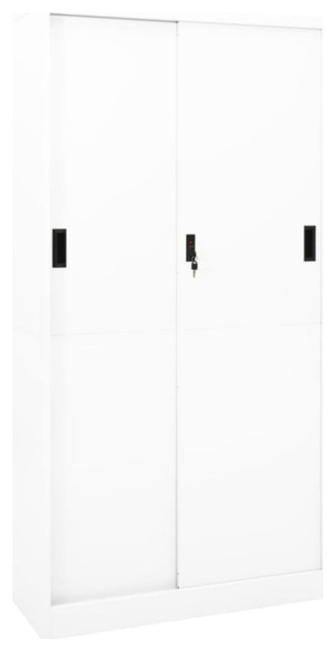 Vidaxl Office Cabinet With Sliding Door White 35.4"X15.7"X70.9" Steel ... with The Art of Organization Finding Your Flow with the vidaXL Steel Cabinet