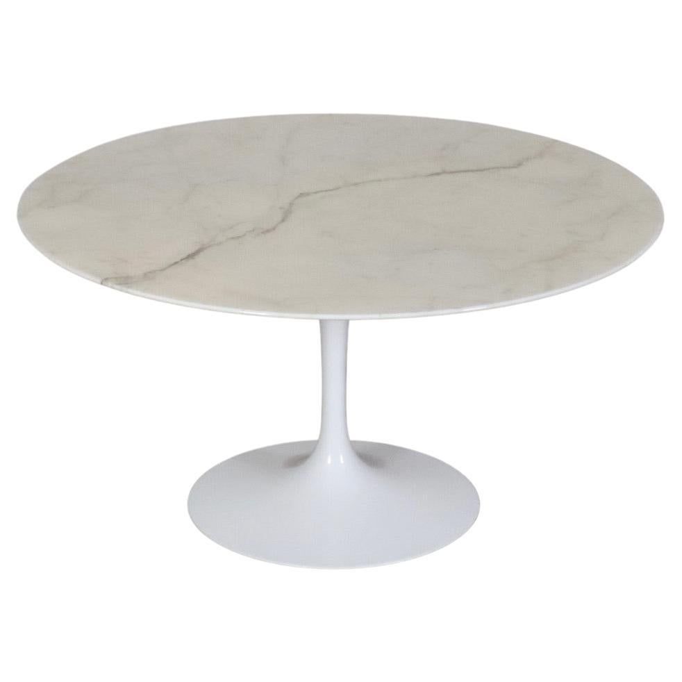 Vintage Round Marble Tulip Dining Table By Eero Saarinen For Knoll ... in Pippa Concrete And Metal Tulip Round Dining Table