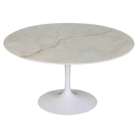 Vintage Round Marble Tulip Dining Table By Eero Saarinen For Knoll ... in Pippa Concrete And Metal Tulip Round Dining Table