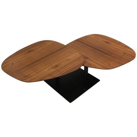 Waage Coffee Table With Rotating Walnut Wood Tops And Black Base By ... in Walnut Wood Top Dining Table With Black Powder Coating Base