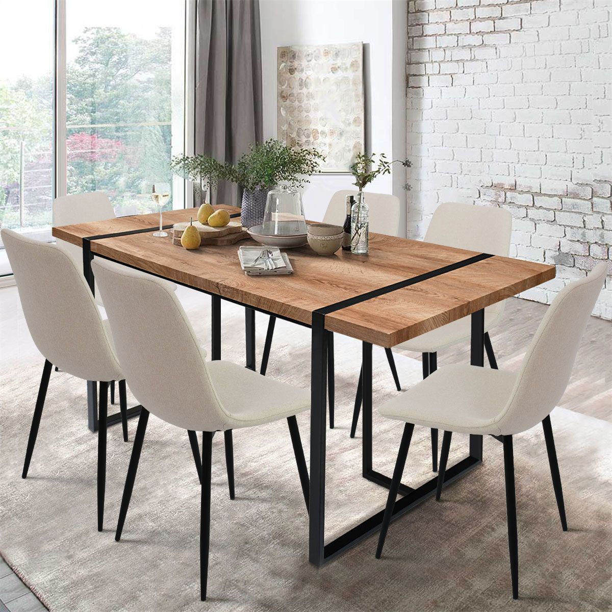 Wade Logan Asparas 59 Inch 6-Person Dining Table Sets &amp; Reviews | Wayfair throughout Understanding proportions in contemporary dining furniture
