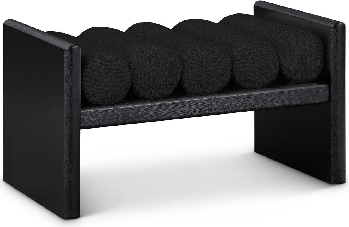 Waverly Boucle Fabric 32&quot; Bench In Black By Meridian | 1Stopbedrooms within Waverly Boucle Fabric Bench, Black