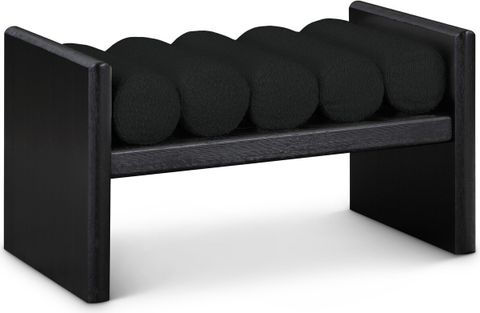 Waverly Boucle Fabric 32" Bench In Black By Meridian | 1Stopbedrooms within Waverly Boucle Fabric Bench, Black