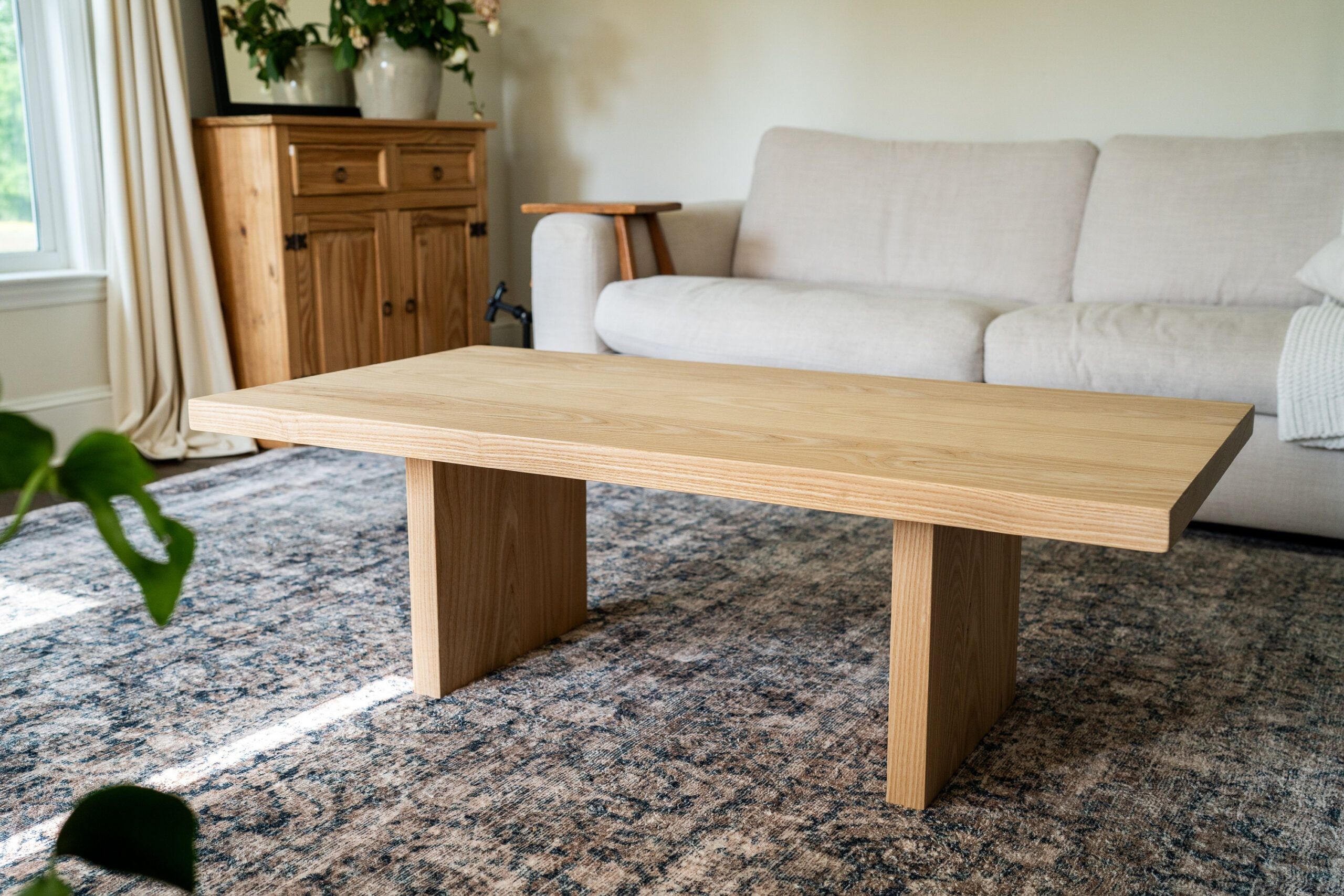 The Elegant Simplicity of a White Ash Solid Wood Rock Coffee Table
