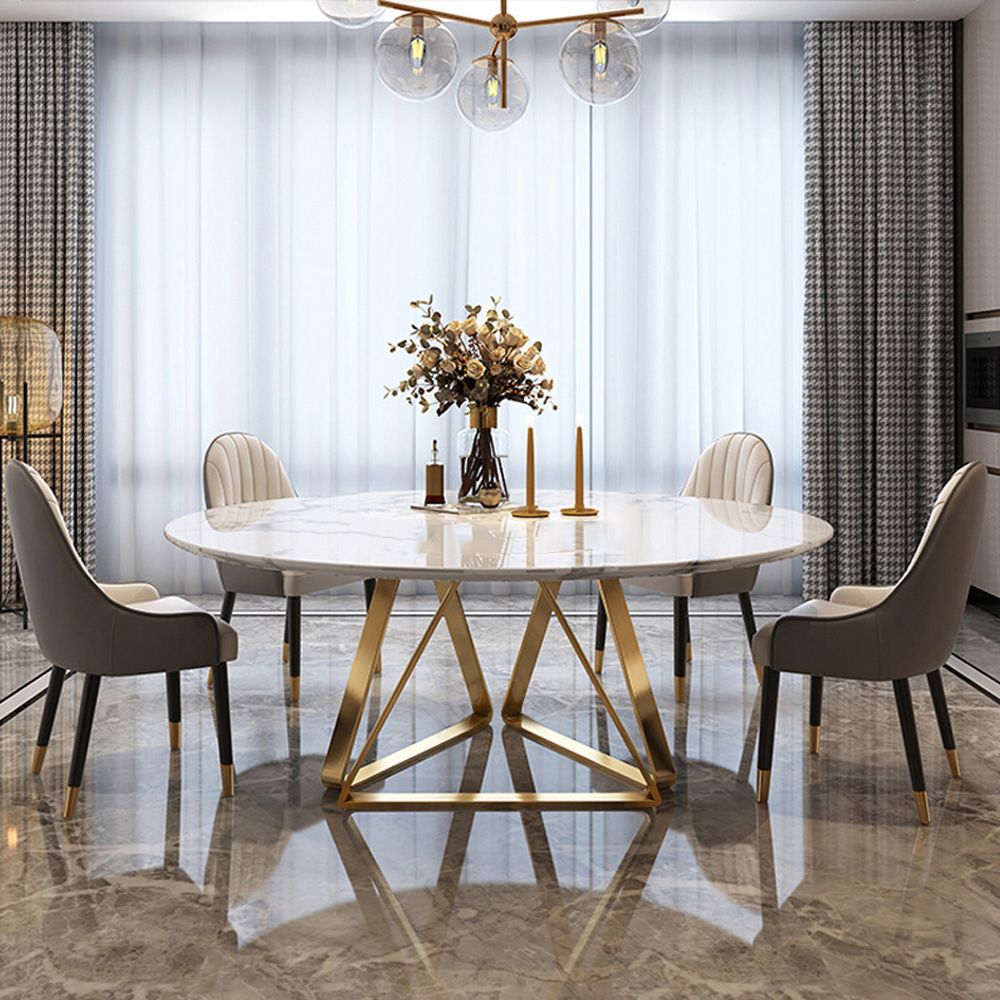 White Modern Round Marble Dining Table With Stainless Steel Base At ... inside Why marble dining tables with stainless steel bases remain a classic choice for kitchens