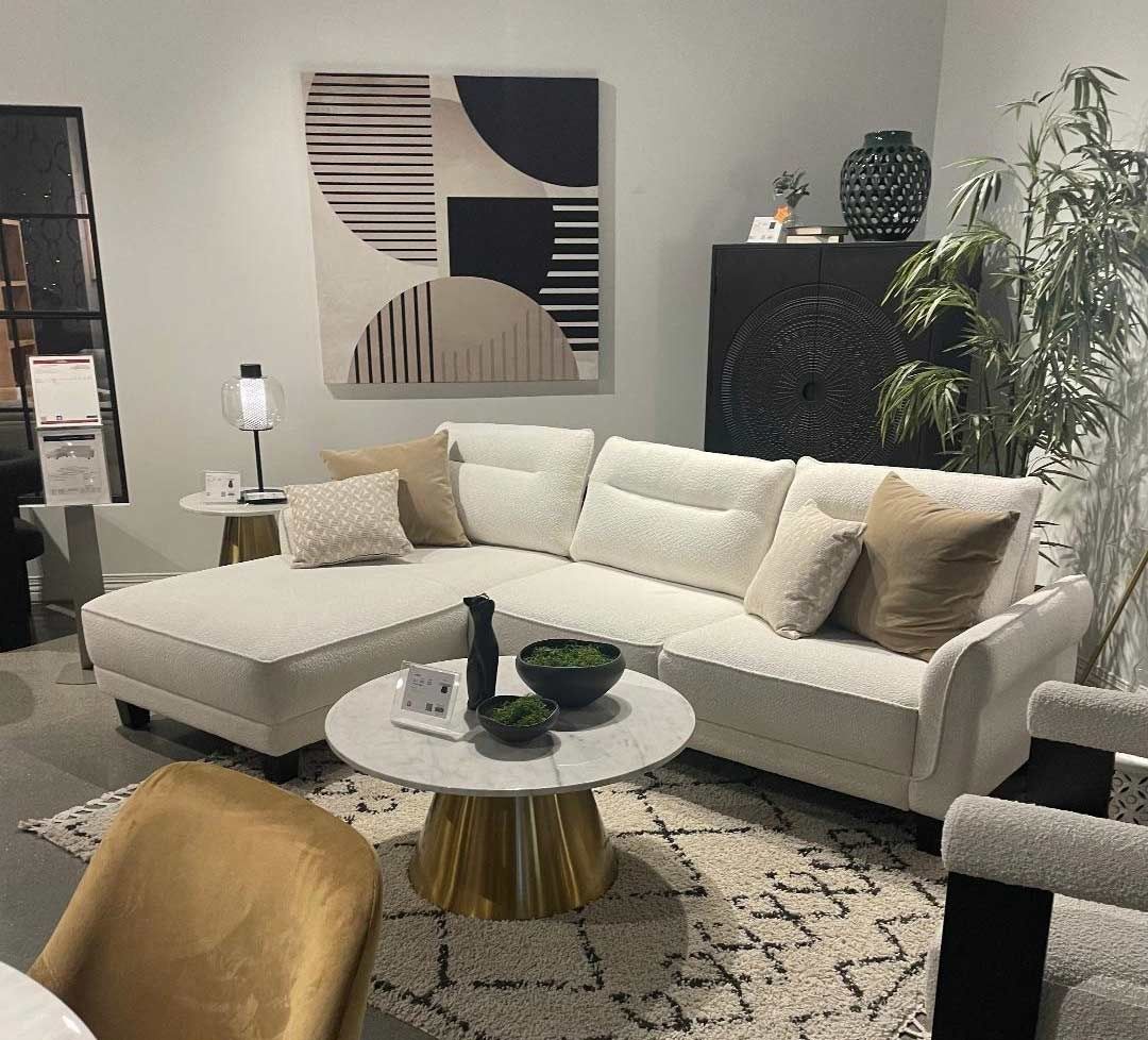 White Upholstered Curved Arms Sectional Sofa Co 550 | Fabric Sectional ... within Coaster Caspian Modern Fabric Upholstered Curved Arms Sectional Sofa In White