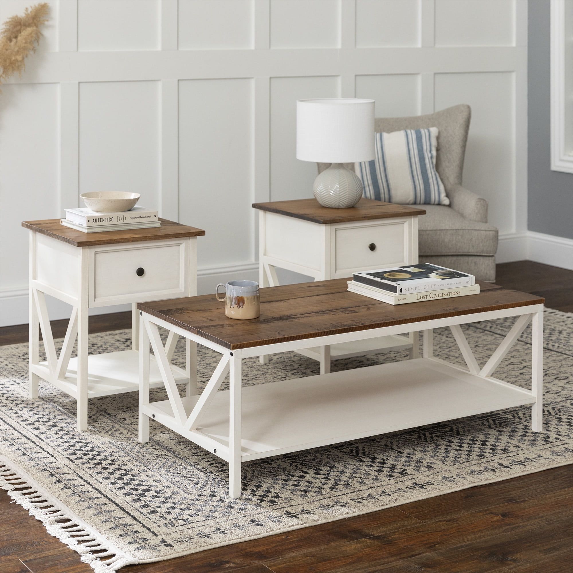 White Wood Coffee Table Set At Brodie Bobby Blog pertaining to 3Pc White Wood Coffee Table Set With Gold Painted Legs