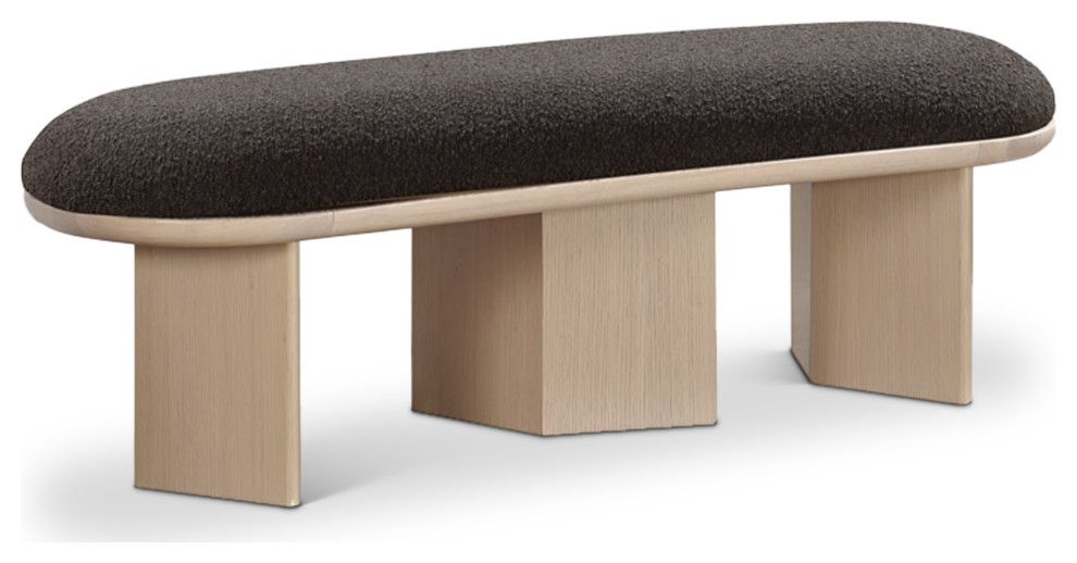 Wilshire Boucle Fabric Upholstered Bench - Transitional - Upholstered Benches - By Meridian ... in Exploring the Natural Oak Finish on the Wilshire Boucle Upholstered Bench