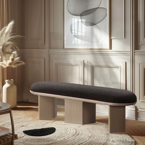Wilshire Boucle Fabric Upholstered Bench - Transitional - Upholstered Benches - By Meridian ... in Exploring the Natural Oak Finish on the Wilshire Boucle Upholstered Bench