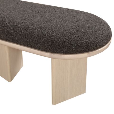 Wilshire Boucle Fabric Upholstered Bench - Transitional - Upholstered Benches - By Meridian ... inside Exploring the Natural Oak Finish on the Wilshire Boucle Upholstered Bench