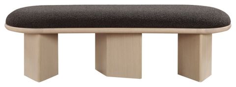 Exploring the Natural Oak Finish on the Wilshire Boucle Upholstered Bench