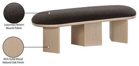 Wilshire Boucle Fabric Upholstered Bench - Transitional - Upholstered ... inside Wilshire Boucle Fabric Upholstered Bench, Cream, Walnut Finish