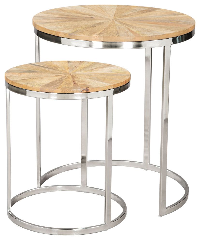Windsor Grey Nesting Table Set Natural - Contemporary - Coffee Table ... with regard to Unveiling the Natural Beauty of Navidic Coffee Table Sets