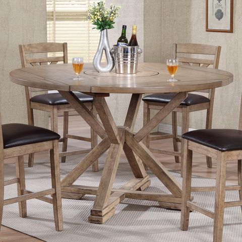 Winners Only Grandview Dropleaf Counter Height Table With Lazy Susan ... inside Table With Butterfly Extension