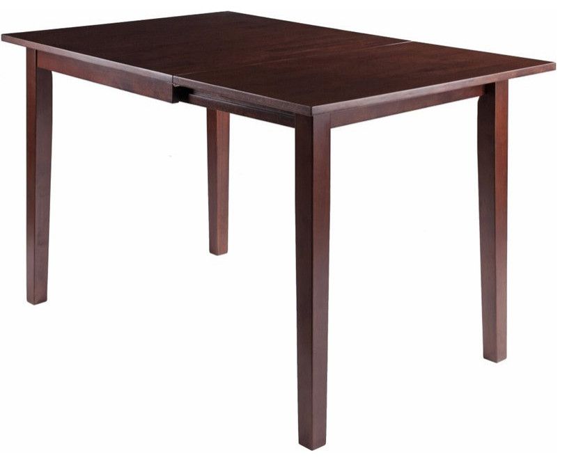 Winsome Perrone 48&quot; Drop Leaf Transitional Solid Wood Dining Table In ... throughout Winsome Perrone 48&quot; Drop Leaf Transitional Solid Wood Dining Table In Walnut
