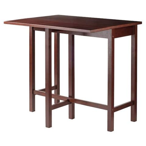 Winsome Wood Lynnwood Drop Leaf High Table In Walnut 94149 - The Home Depot with regard to Winsome Wood Lynden Drop Leaf Dining Table