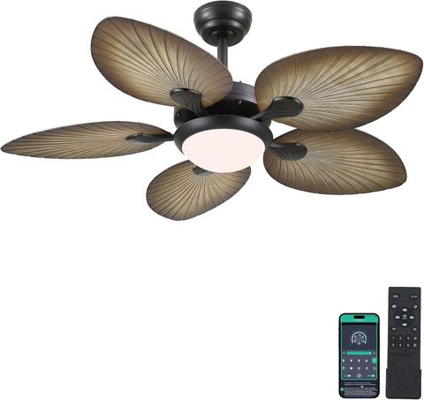 Wiviniya Ceiling Fans With Lights And Remote/App Control, 44 Inch ... intended for Outdoor Ceiling Fan For Tropical Resort Style