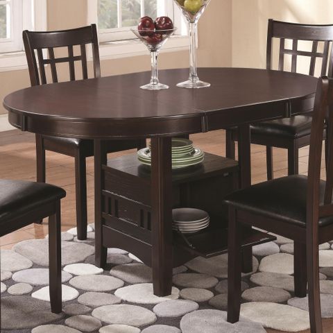 Wooden Dining Table With Storage Compartment, Espresso Brown - Walmart ... with Wood Dining Table With Storage, Espresso