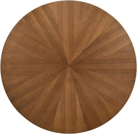 Woodson Walnut Veneer Mid Century Modern Dining Table | Round Wood ... throughout Woodson Rich Walnut Veneer Dining Table