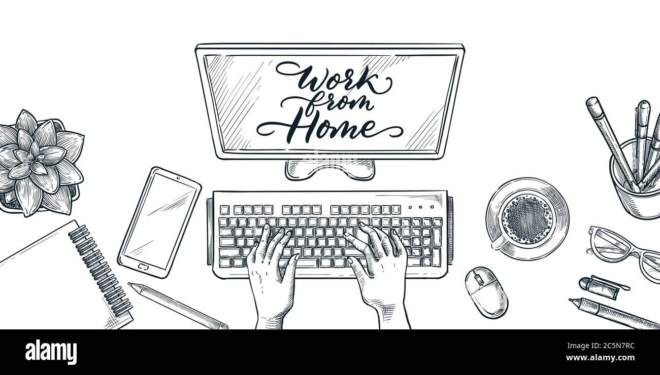 Work Home Lettering On Stock Vector Images - Alamy pertaining to The Craftsmanship Behind the Home Square Luanda Wood Coffee Table Set