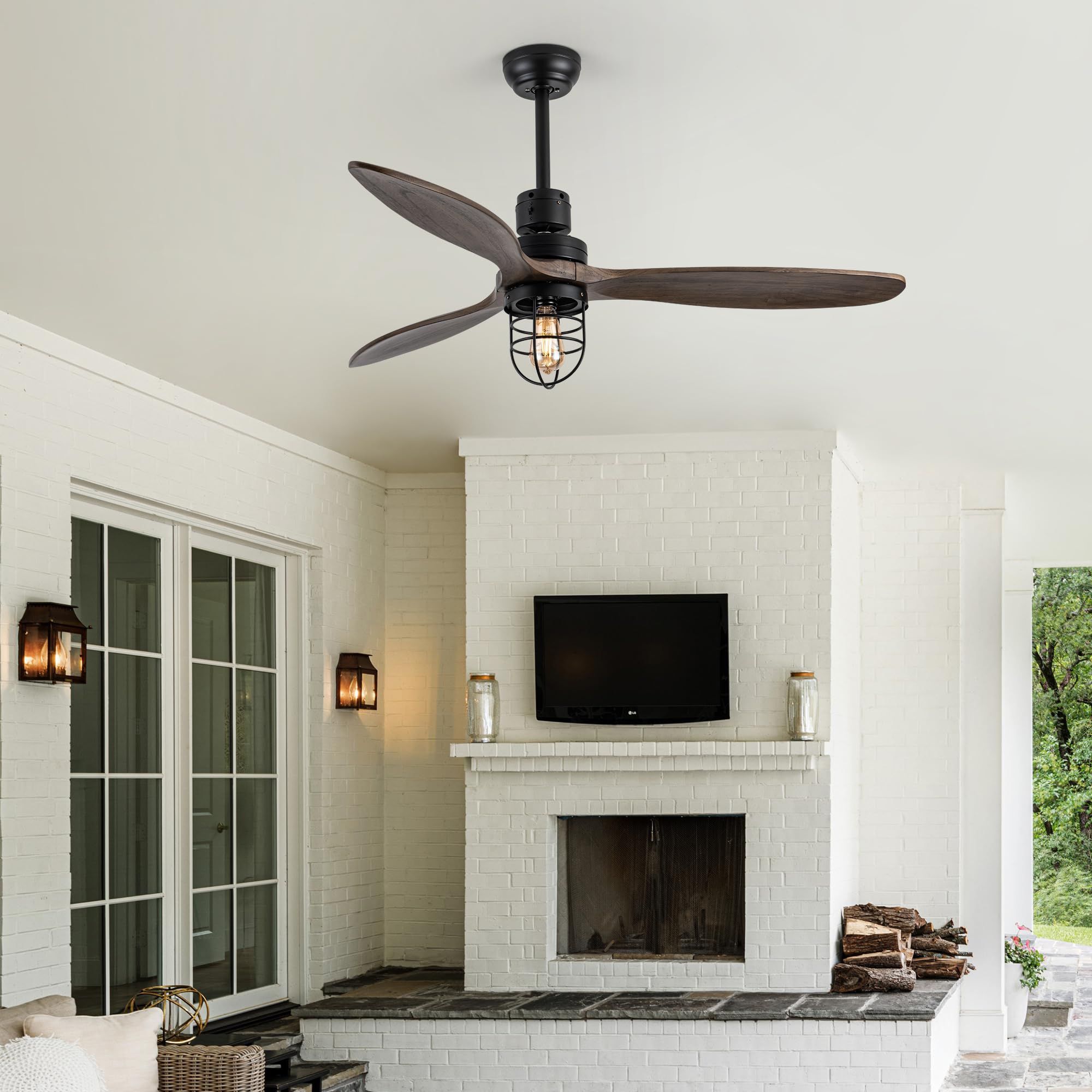 Creating cozy outdoor atmospheres with classic wooden blade ceiling fans