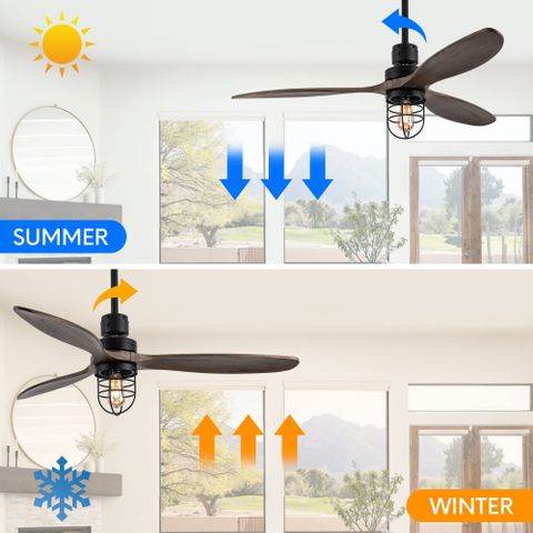 Wwm 52 Inch Rustic Outdoor Ceiling Fan With Light And Remote, 3 Wood ... regarding Rustic Outdoor Ceiling Fan With Wooden Blades