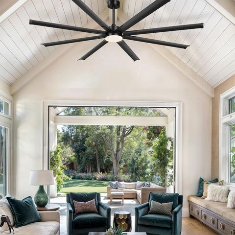 Yitahome 96 Inch Industrial Ceiling Fan With Light And Remote, Large ... throughout Large Outdoor Ceiling Fan With Remote And Light