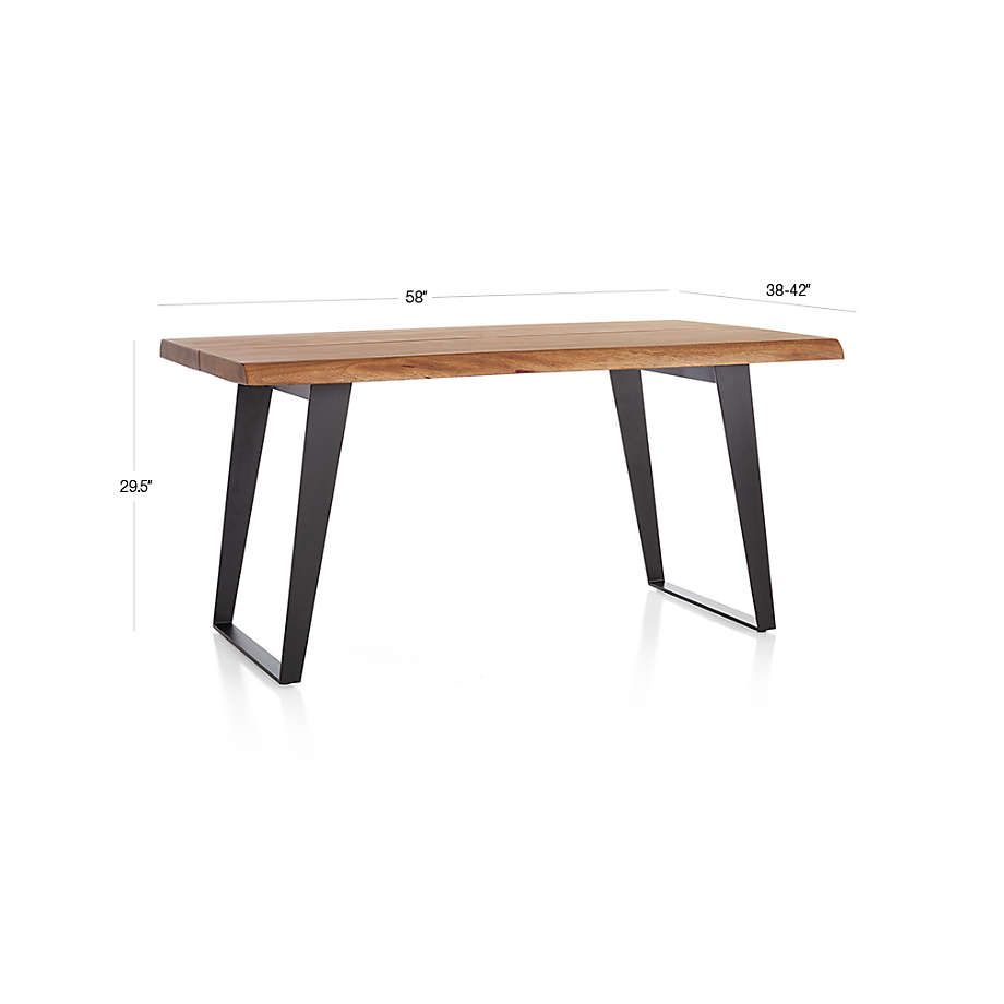 Yukon 58&quot; Warm Acacia Live Edge Solid Wood Dining Table + Reviews ... pertaining to Beyond the Surface Understanding Yukon Table 54&quot; Craftsmanship