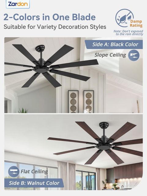 Zardon 42" Modern Outdoor Ceiling Fan With Light And Remote Control – 6 ... pertaining to How Modern Outdoor Fans with Three Speeds Enhance Comfort