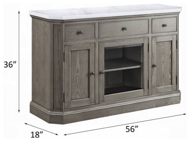 Zumala Server, Marble And Weathered Oak - Transitional - Buffets And ... with regard to The Art of Crafting a Zumala Dining Table with Marble and Weathered Oak