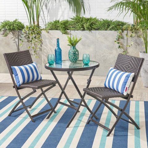 3-Piece Folding Metal Bistro Sets For The Outdoors intended for Designing small spaces with modern bistro folding furniture solutions